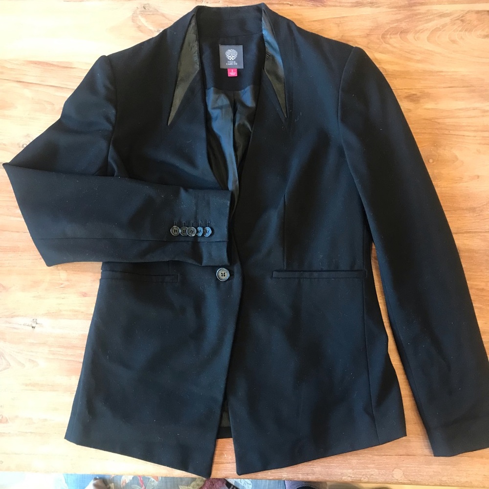 Vince Camuto Leather Trim Blazer
